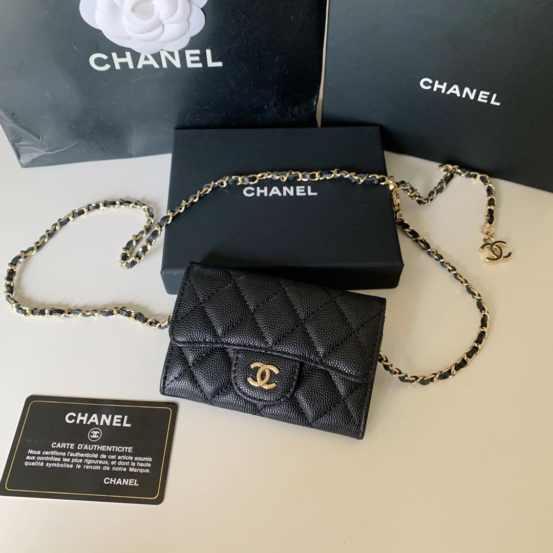 Chanel CF鏈條零錢卡包