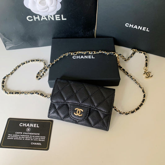 Chanel CF鏈條零錢卡包