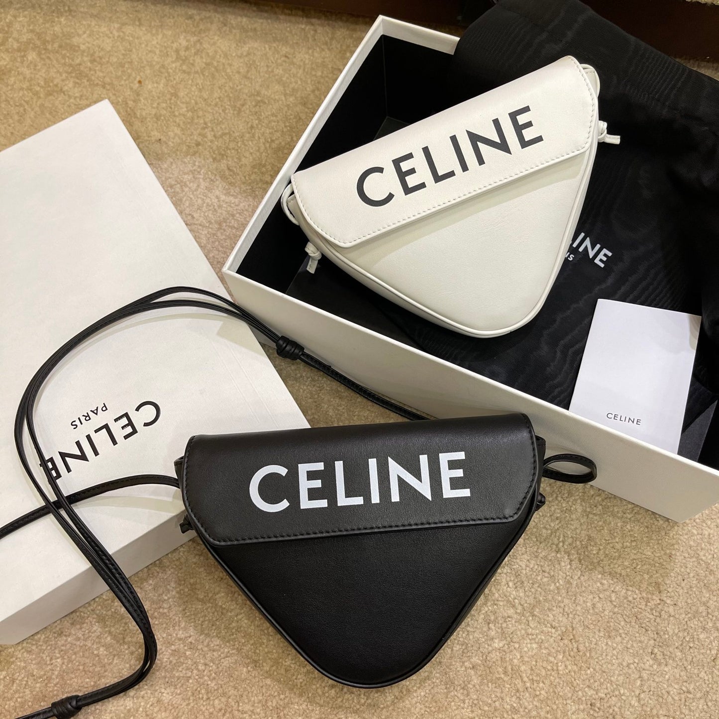 Celine 全皮三角包-大字母logo