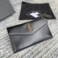 YSL ptown_新品手拿包-黑色牙籤紋金扣