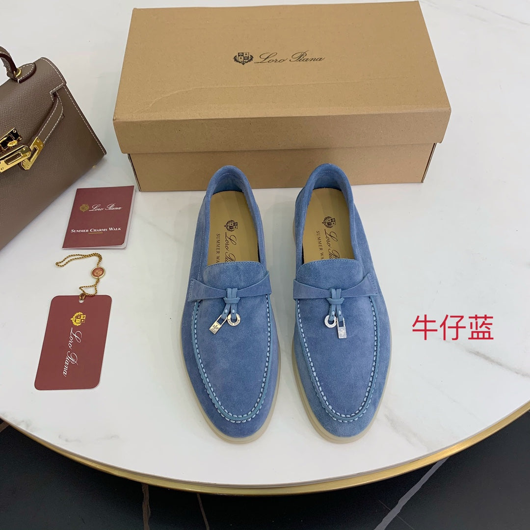 Loro p1ana-羊絨復古半拖 高版本 藍色