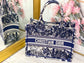 Dior Book Tote-小號36.5cm-深藍椰樹
