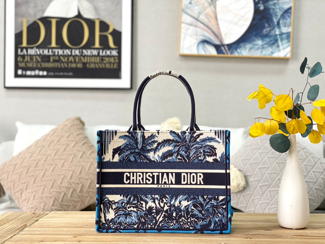 Dior Book Tote-小號36.5cm-夏日椰林