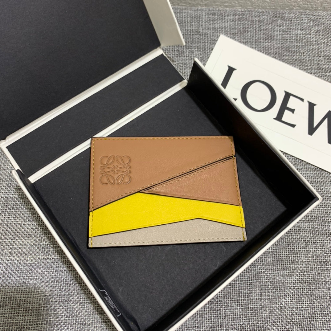 Loewe Plain Card Holder 多色拼接皮革卡包