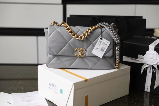 Chanel 19Bag-中號灰色