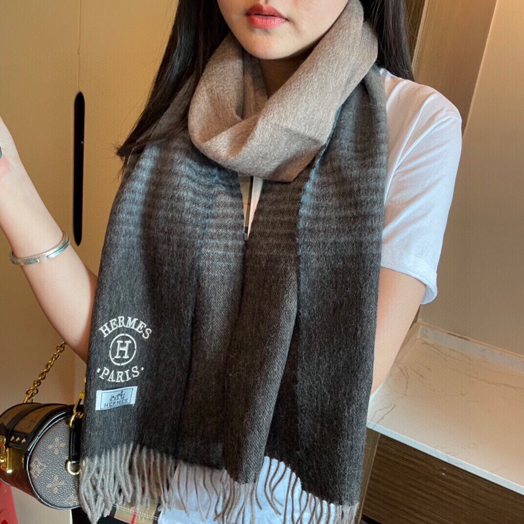 小愛款-漸變色羊絨圍巾 32*180cm