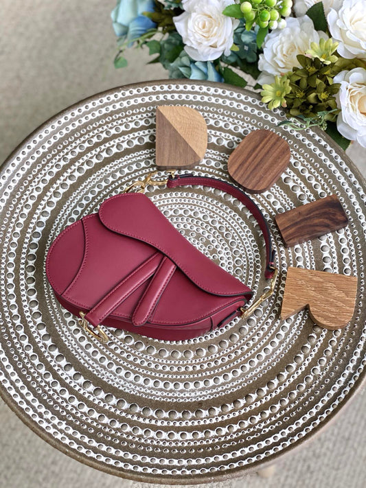 Dior Saddle 馬鞍包-平紋-小號棗紅色-19.5cm