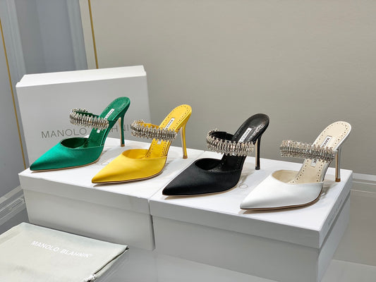 Manolo Blahnik-尖頭水鑽 高跟鞋 細跟鞋