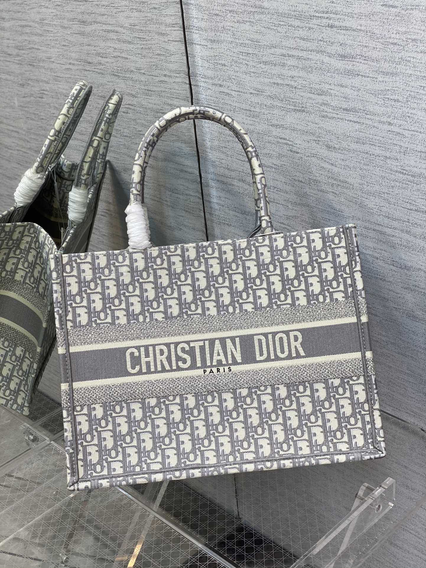 Dior Book Tote-大號41.5cm-灰色老花