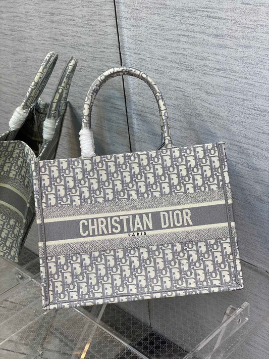Dior Book Tote-大號41.5cm-灰色老花