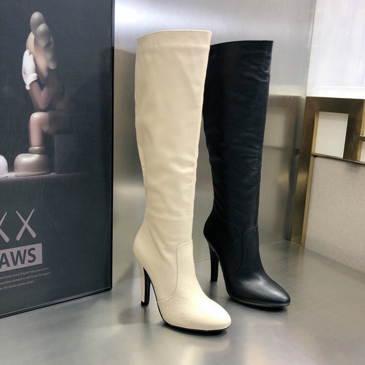 聖Y羅-2022早春新款 細跟膝上靴 黑色