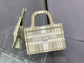 Dior Book Tote-Mini 23cm-米白條紋