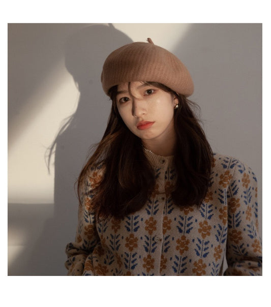 迪D家-羊毛貝雷帽 杏色