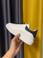 麥M昆-經典小白鞋 男女同款 深藍格麗特尾 頂級版
