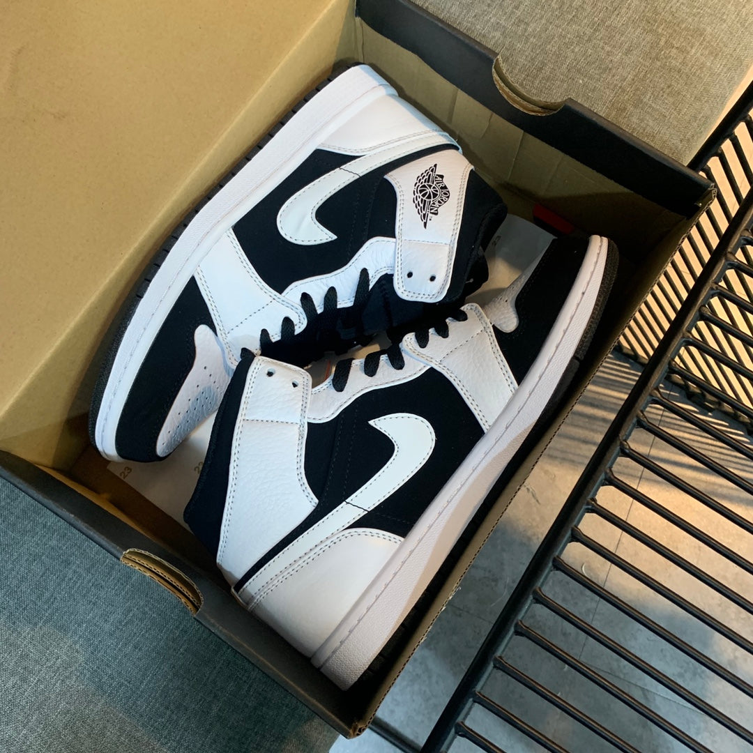 N1K-AJ1Mid 高筒板鞋 休閒鞋 白黑色