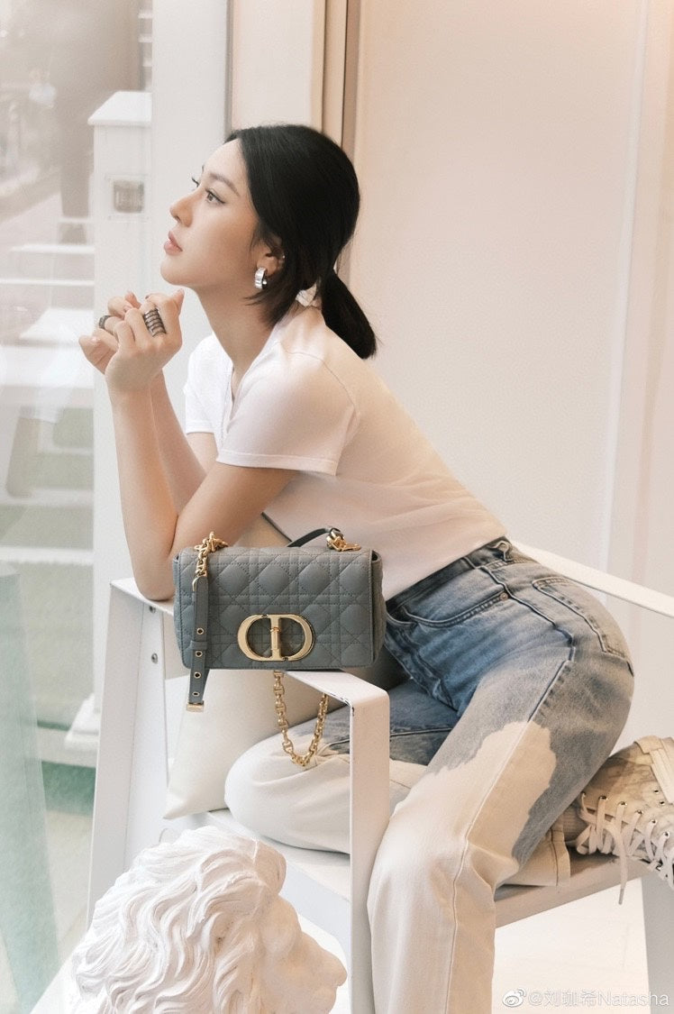 Dior Caro 小號20cm-馬卡龍藍