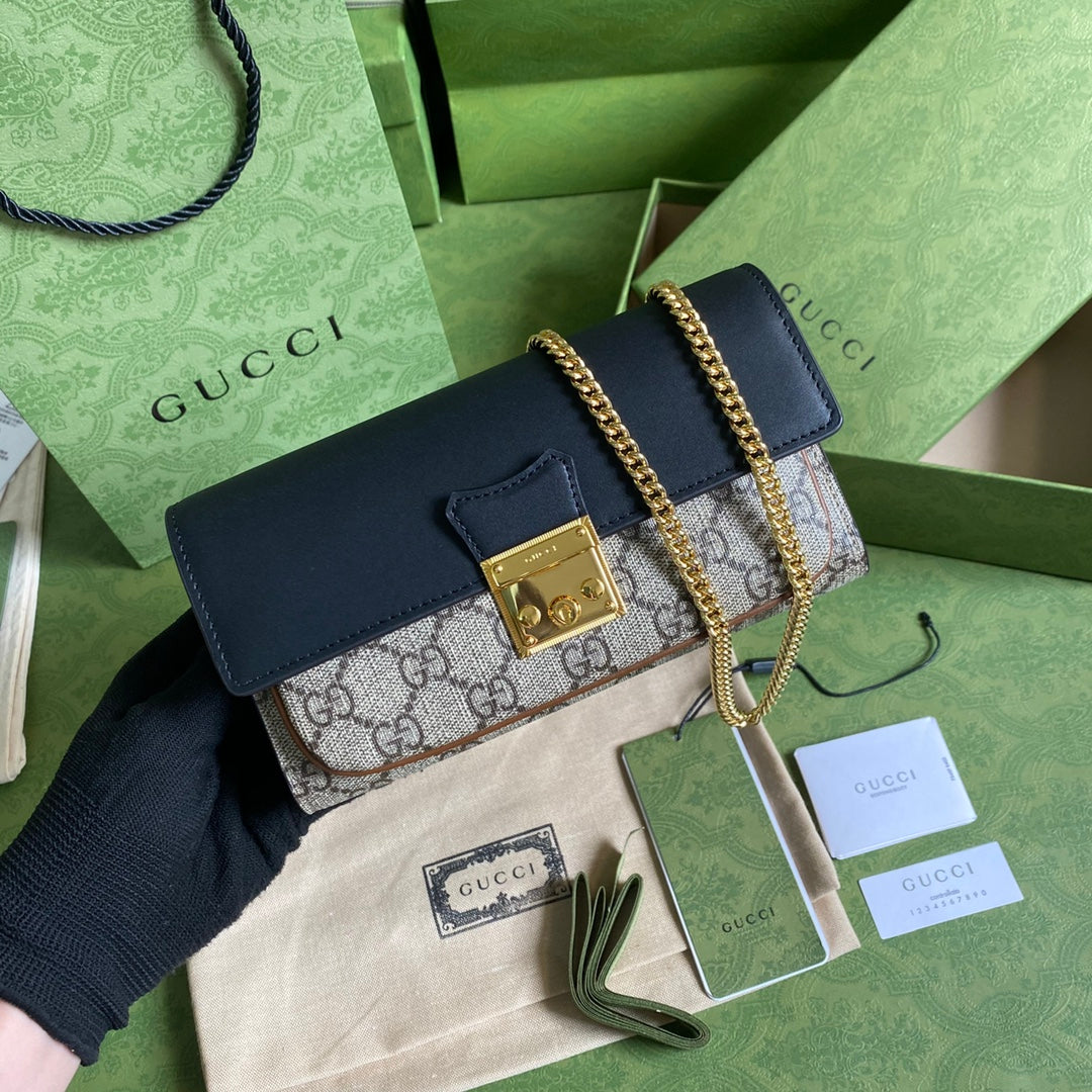 Gucci 鎖扣鏈條包 長夾