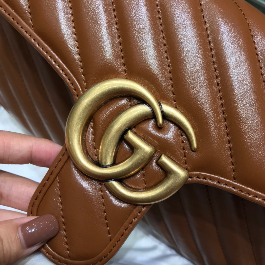古G家-Marmont 中號焦糖色-26*15*7cm
