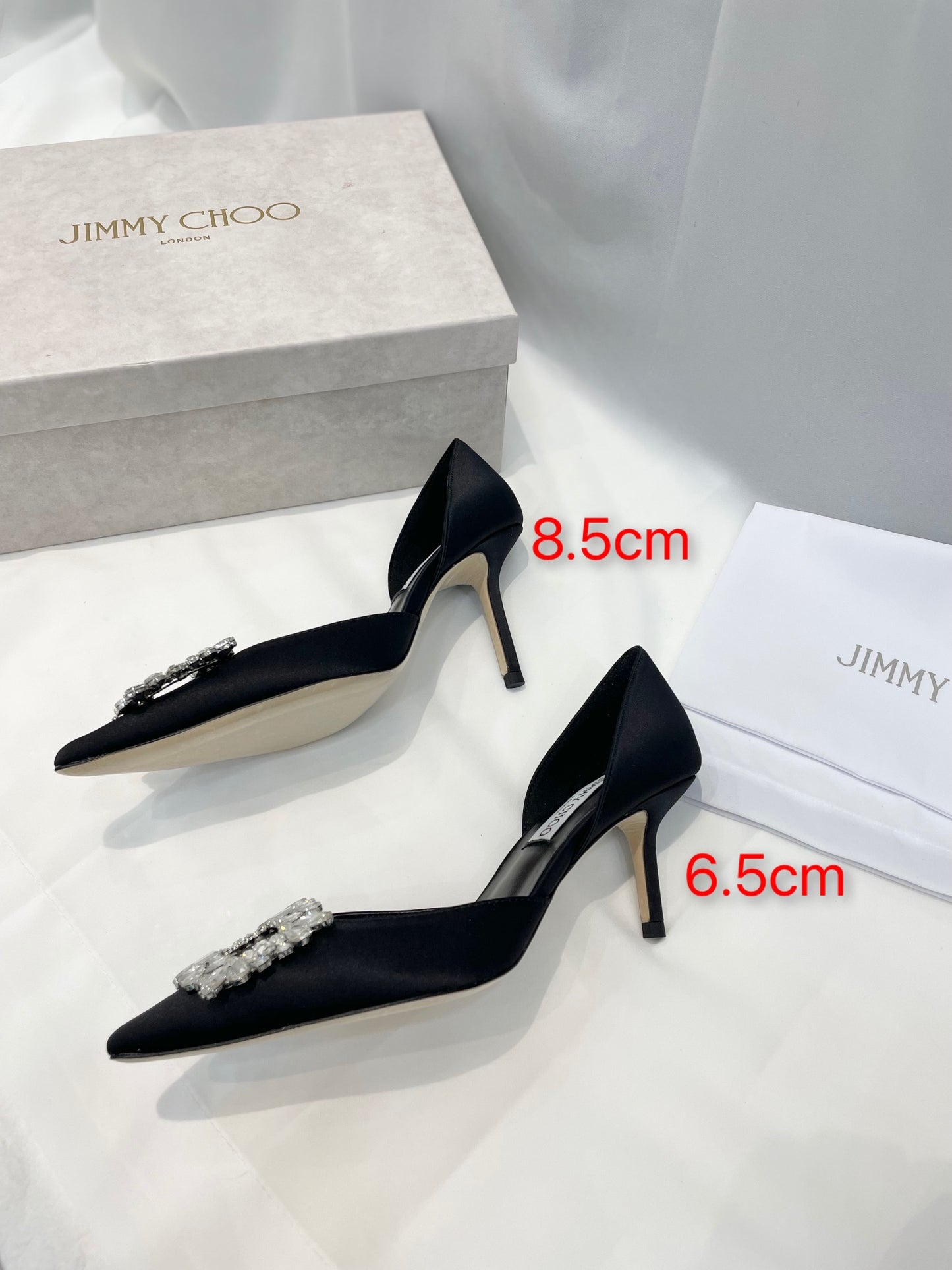JC傑米-女神系列 鑽扣高跟鞋 黑色