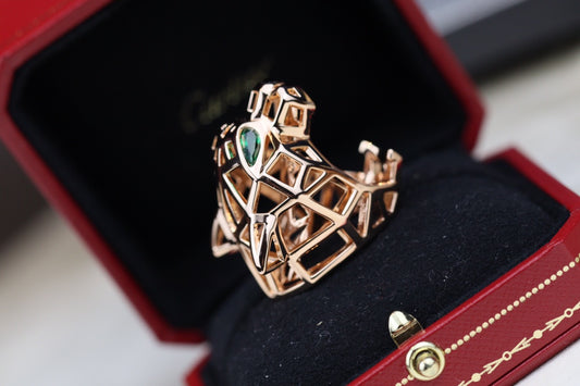 Cartier 美洲豹戒指-男女同款-玫瑰金