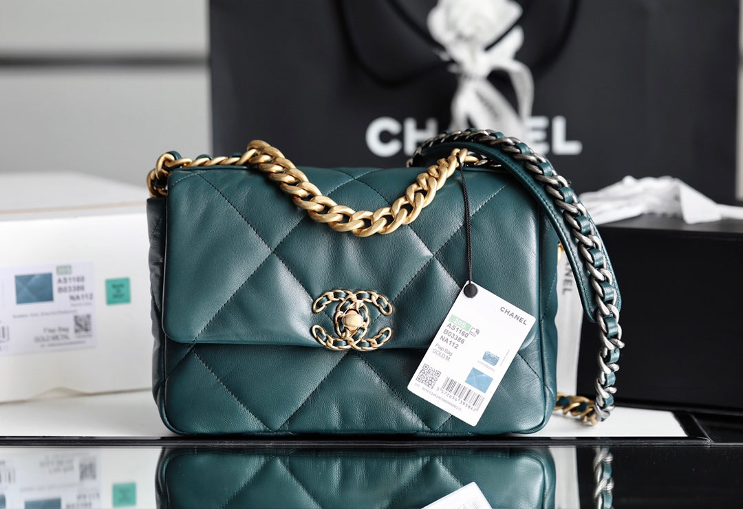 Chanel 19Bag-小號墨綠色