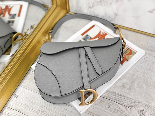 Dior Saddle 馬鞍包-手掌紋-大號石灰色-25.5cm