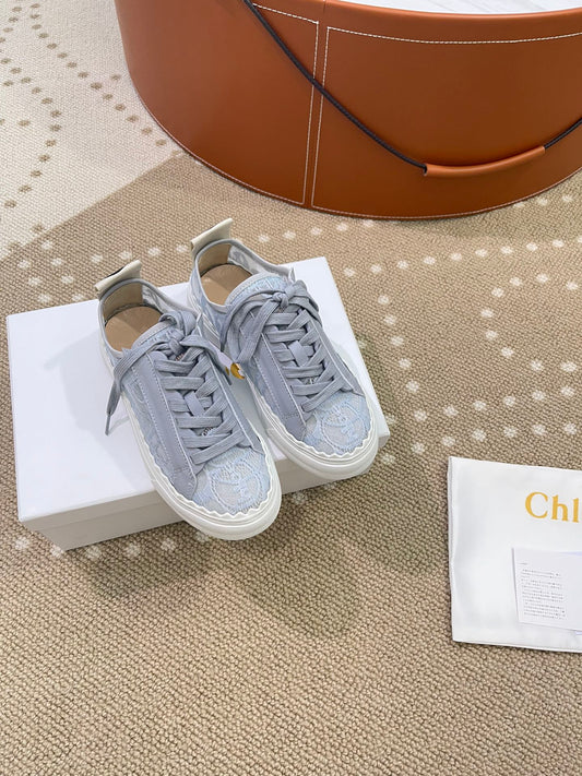 克羅C-蕾絲刺繡帆布鞋(尺碼35-40、41訂製)