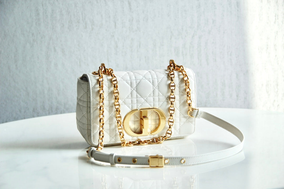 Dior Caro 小號20cm-白色小牛皮