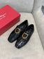 Salvatore Ferragamo鞋-菲拉格慕 馬蹄釦 2cm跟 樂福鞋 亮皮黑