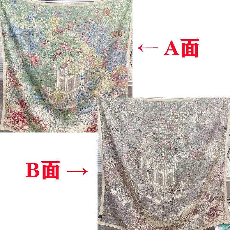 小愛款-雙面大絲巾 136cm-30%真絲70%羊毛
