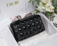 Dior Caro 褶皺漆皮系列 中號25cm-黑色