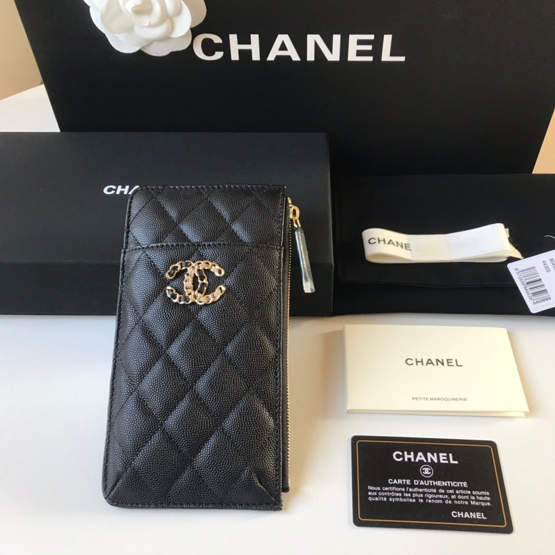 Chanel 拉鍊長夾卡包-扁長夾