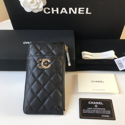Chanel 拉鍊長夾卡包-扁長夾