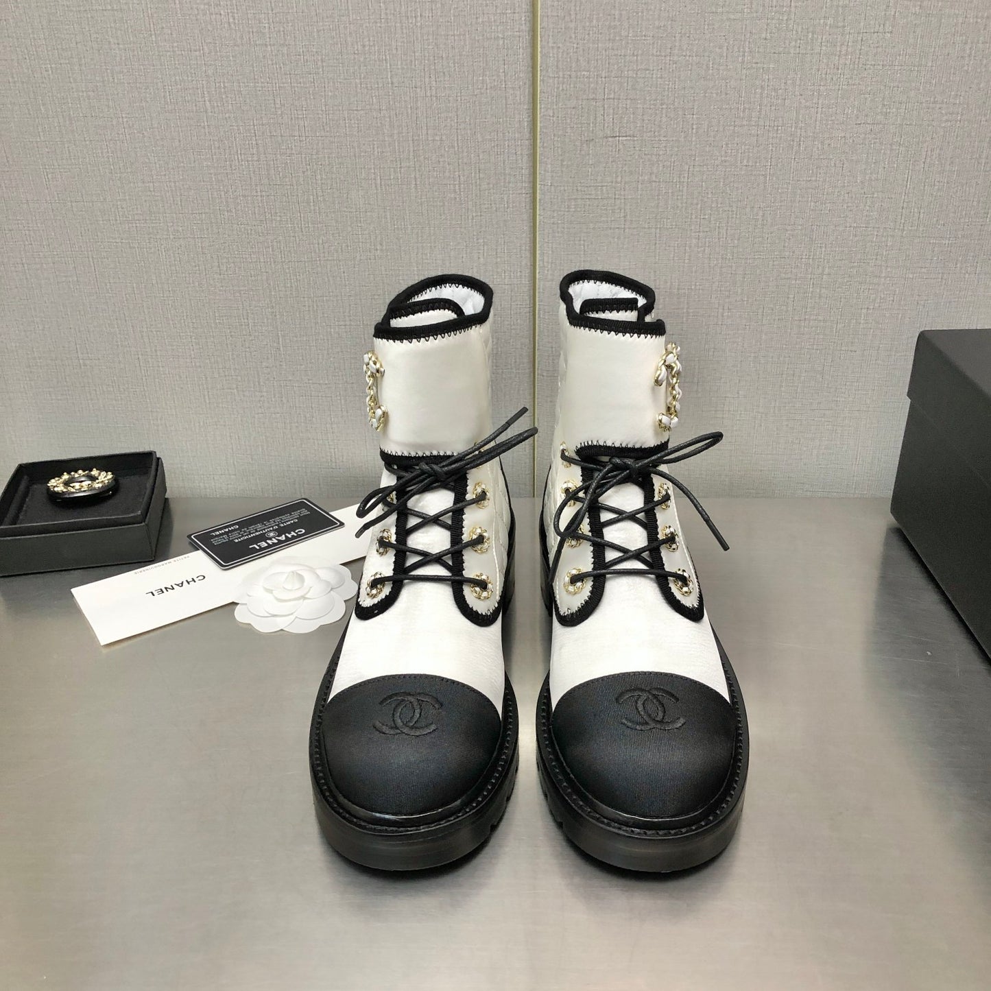 小香家- 2022秋冬 菱格短靴 白色