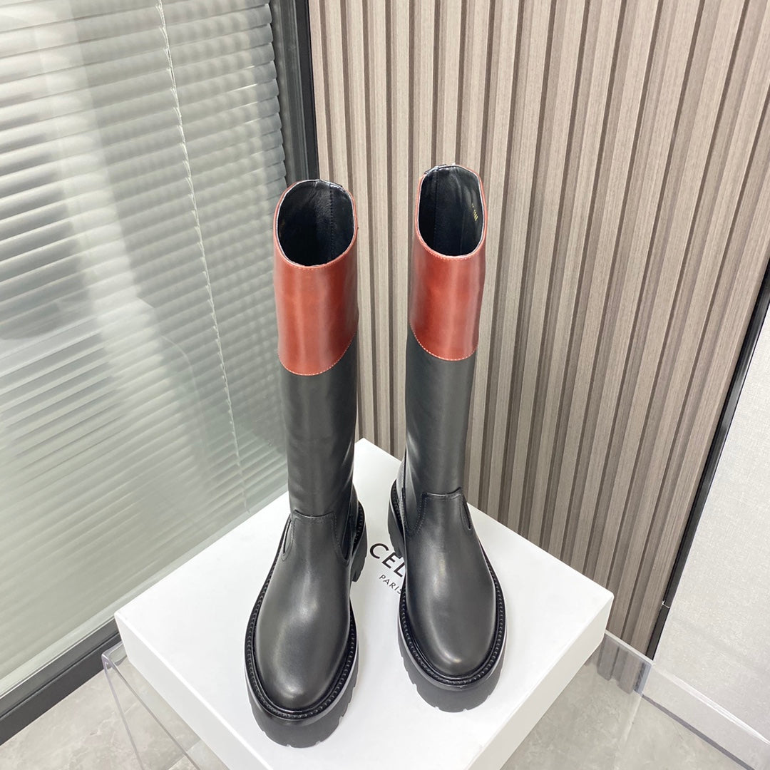 賽C家-2022新款騎士靴-蠟感胎牛皮 楊冪同款 （尺碼35-39，40訂製）
