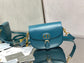 Dior Bobby-中號22cm-深海藍牛皮