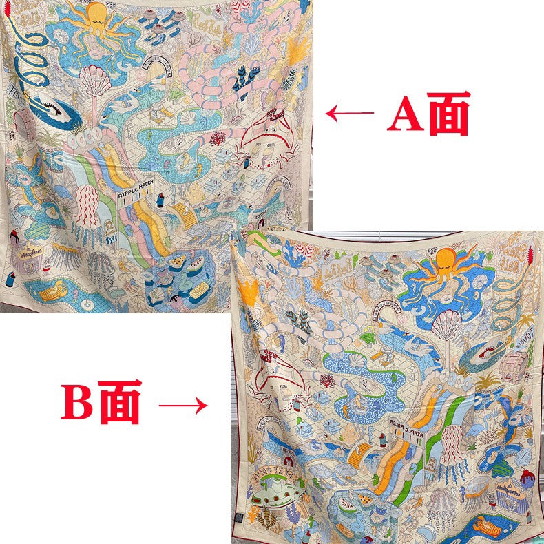 小愛款-雙面大絲巾 136cm-30%真絲70%羊毛