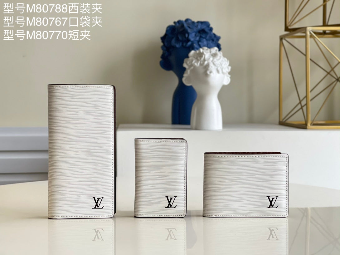 LV M80788 白色水波紋新款男士西裝夾  長夾
