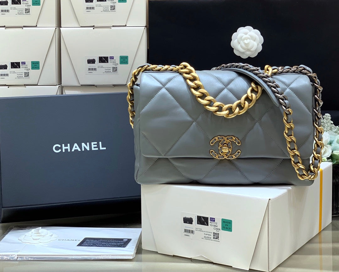 小香家-19Bag 灰色金扣 中號