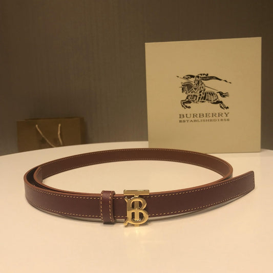 巴B家-咖色金扣皮帶-2.0cm