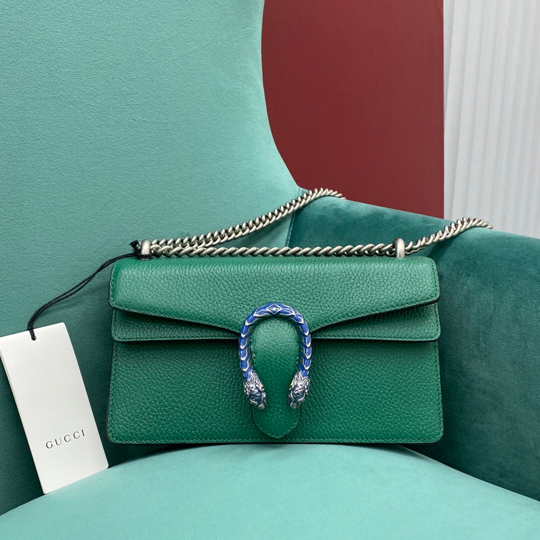 古G家-荔枝紋綠色酒神包 25*13.5*7cm