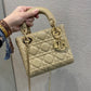 Dior-Mini Lady Dior手袋-三格黛妃-17cm-熔岩棕珐瑯扣
