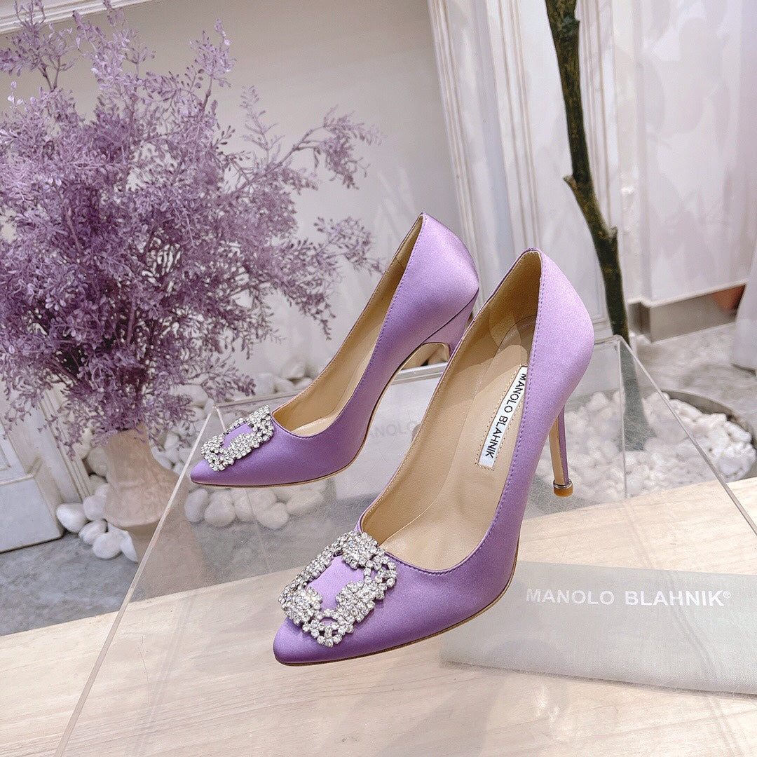 Manolo Blahnik-尖頭 高跟鞋 細跟鞋 紫色