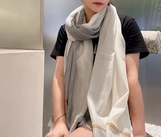 小香家-柔美素面圍巾 105*180cm 灰色