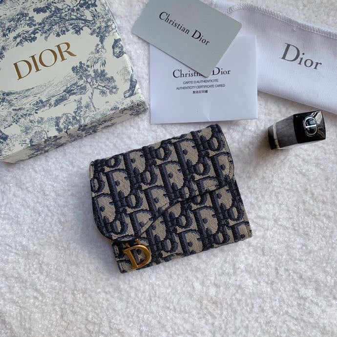 Dior 馬鞍老花三折短夾