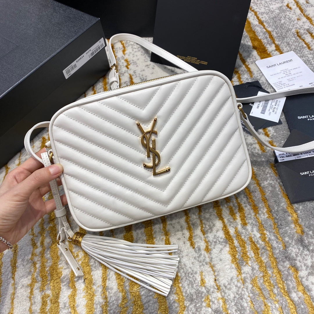 聖Y羅-Lou Bag 相機包-白色金扣