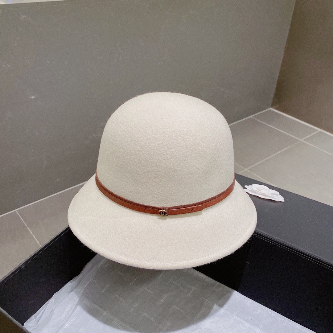 小香家-毛呢羊毛禮帽 白色