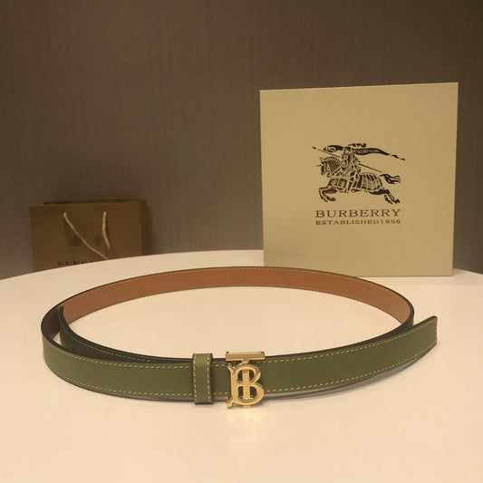 巴B家-綠色金扣皮帶-2.0cm