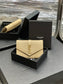 YSL 新品短夾_ 杏色金扣