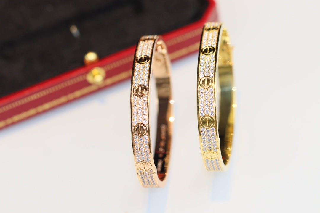 Cartier Love寬版滿天星手鐲